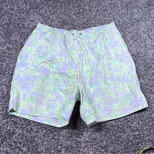 Lilly Pulitzer Swim Trunks Mens Mesh Lining Green Purple Size M